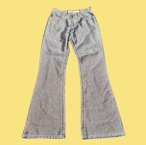 Women's Gray Blue Metallic Flared Jeans